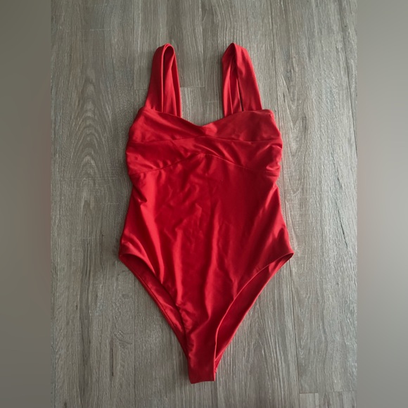Revolve TulaRosa Women’s Flirty One Piece in Red Bathing Suit - Size Medium - Picture 3 of 9